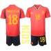 Billige Spania Jordi Alba #18 Hjemmetrøye Barn VM 2022 Kortermet (+ korte bukser)